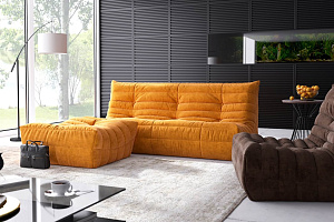 Комплект диванов ДеФранс с пуфом, тресковый бескаркасный диван от Гливер